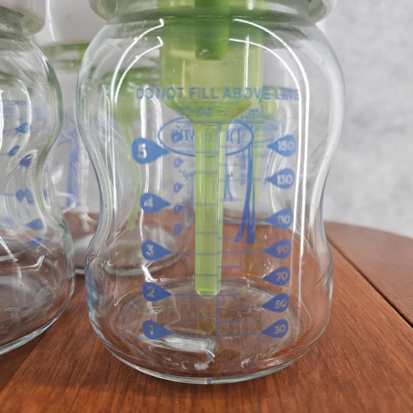 Dr Browns Natural Flow 5 Oz Wide-Neck GLASS Bottles 5 Pack #1 Nipples EUC - Picture 3 of 5